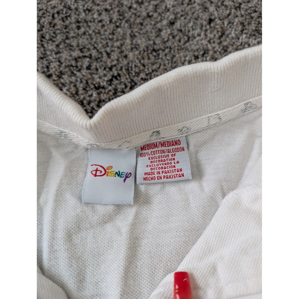 Disney Tigger Hula Sleeveless Polo Shirt White Quarter Zip Cotton Womens Medium - Picture 3 of 6